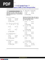 CSAT Basic Numeric Skills Data Interpretation Quantitative Sample Paper 5
