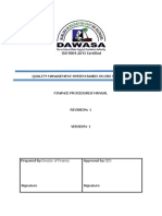 ISO 9001 QMS Finance Manual
