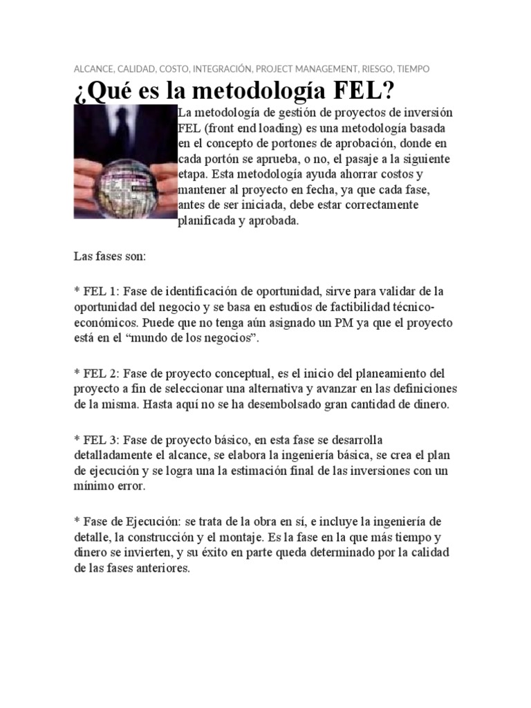 Metodología FEL en Gestión de Proyectos | PDF