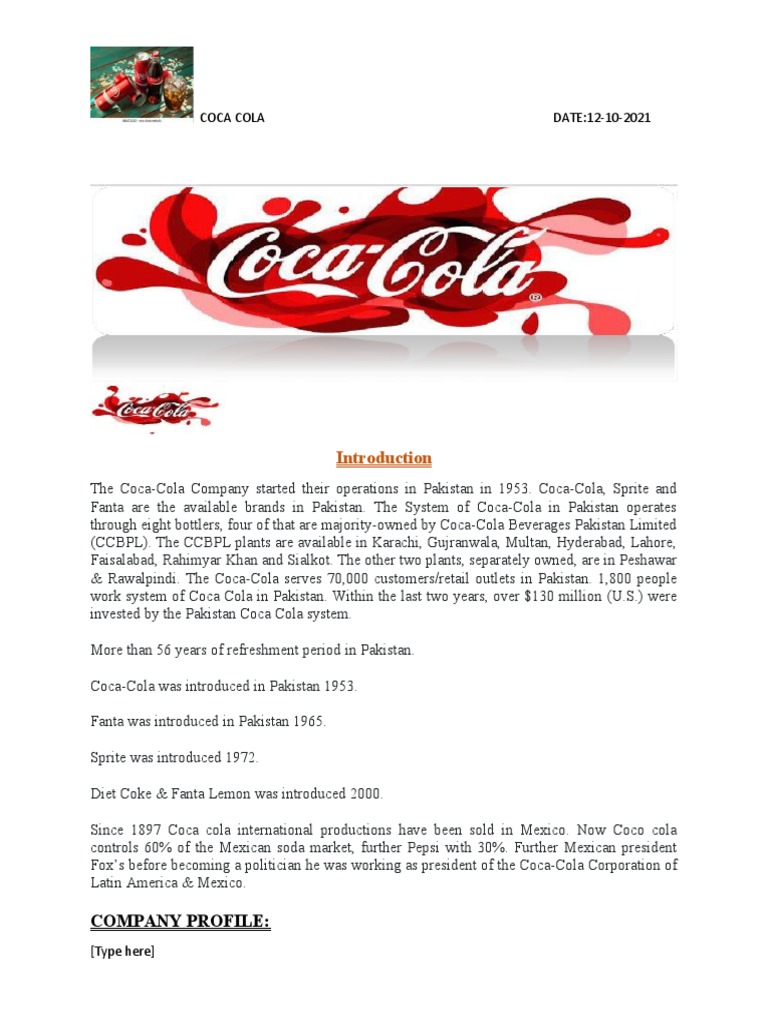 Coca-Cola Marketing Strategies in Pakistan | PDF | Coca Cola | The Coca ...