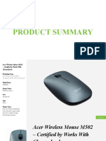 (Product Summary v1.0 Release) 2020 Acer Wireless Mouse M502 - Certified by Works With Chromebook (Project Macaron) - Revised
