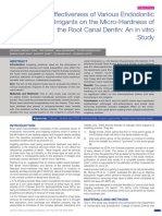 Effectiveness of Various Endodontic Irrigants On The Micro-Hardness of The Root Canal Dentin: An in Vitro Study