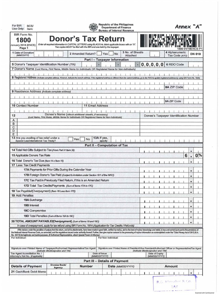 A Donor's Tax Return PDF
