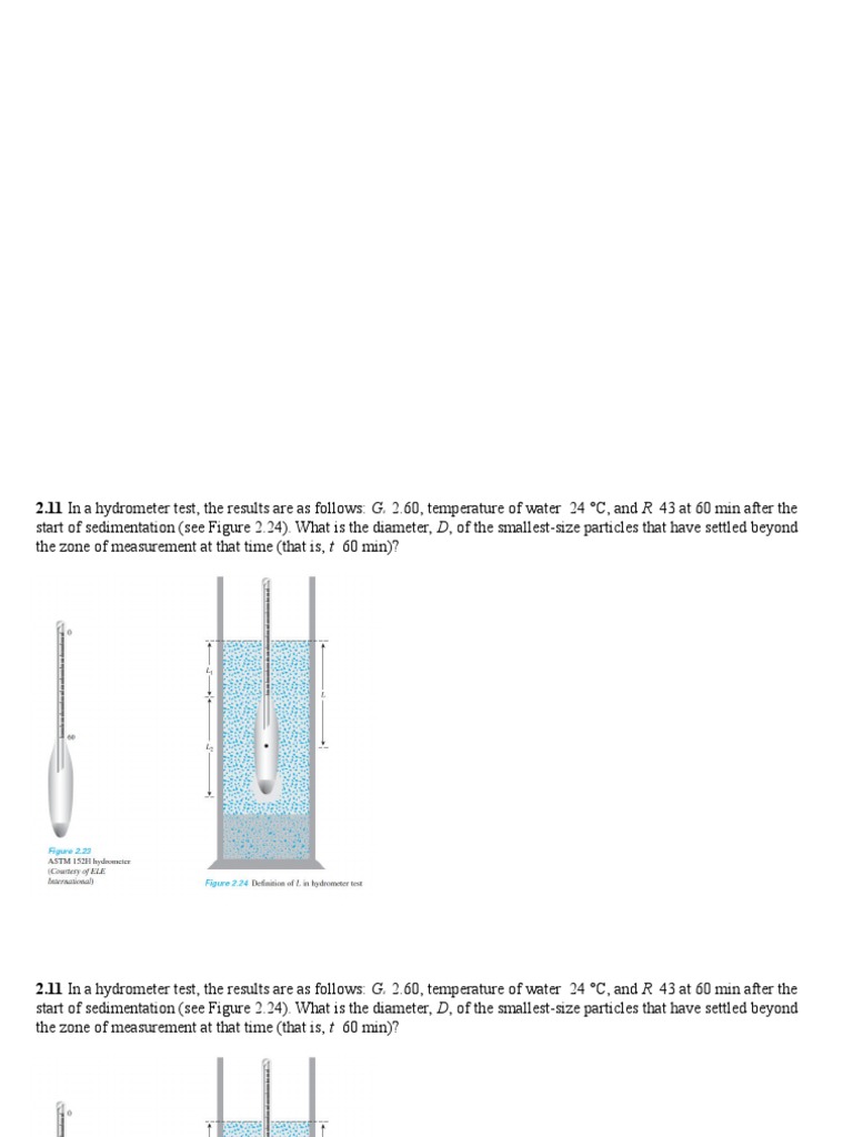 Hydrometer Test Results and Analysis | PDF | Science & Mathematics