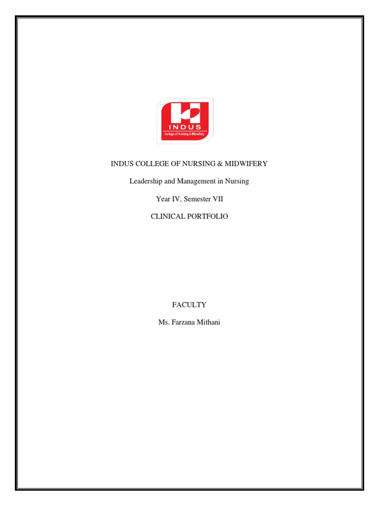Clinical Portfolio Material PDF Nursing Leadership