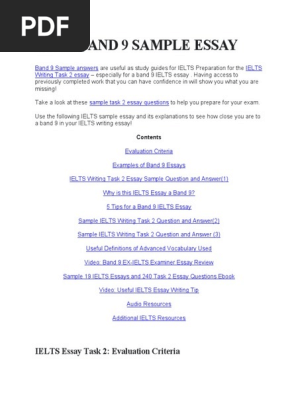 Ielts Band 9 Sample Essay