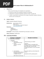 Detailed Lesson Plan in Mathematics 9 Final