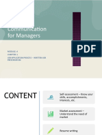 Communication For Managers: Job Application Process - Written Job Presentation