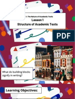 Unit 1 - Lesson 1 - Structure of Academic Texts