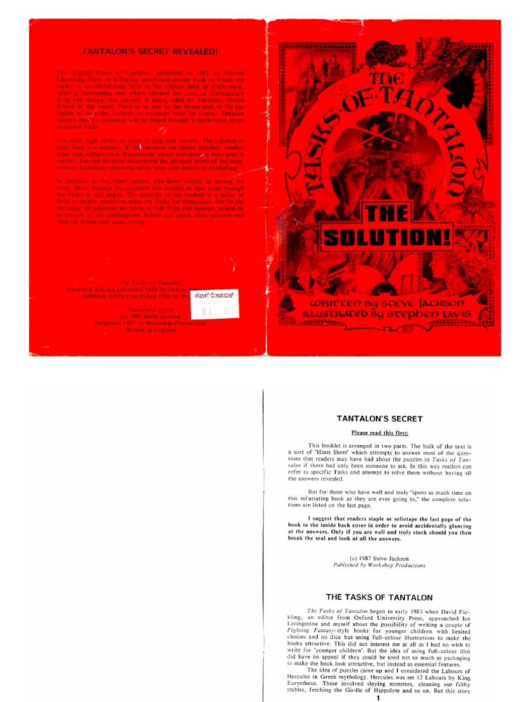 Tasks of tantalon solutions pdf