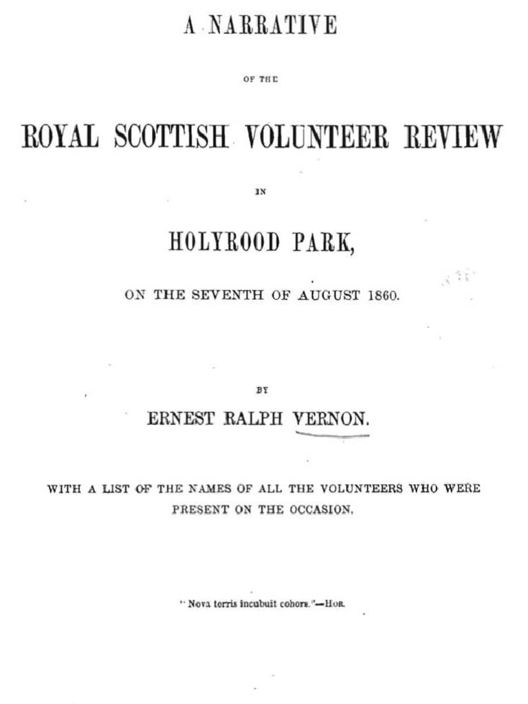 Royal Scottish Volunteer Force Royal Review 1860 Brigade