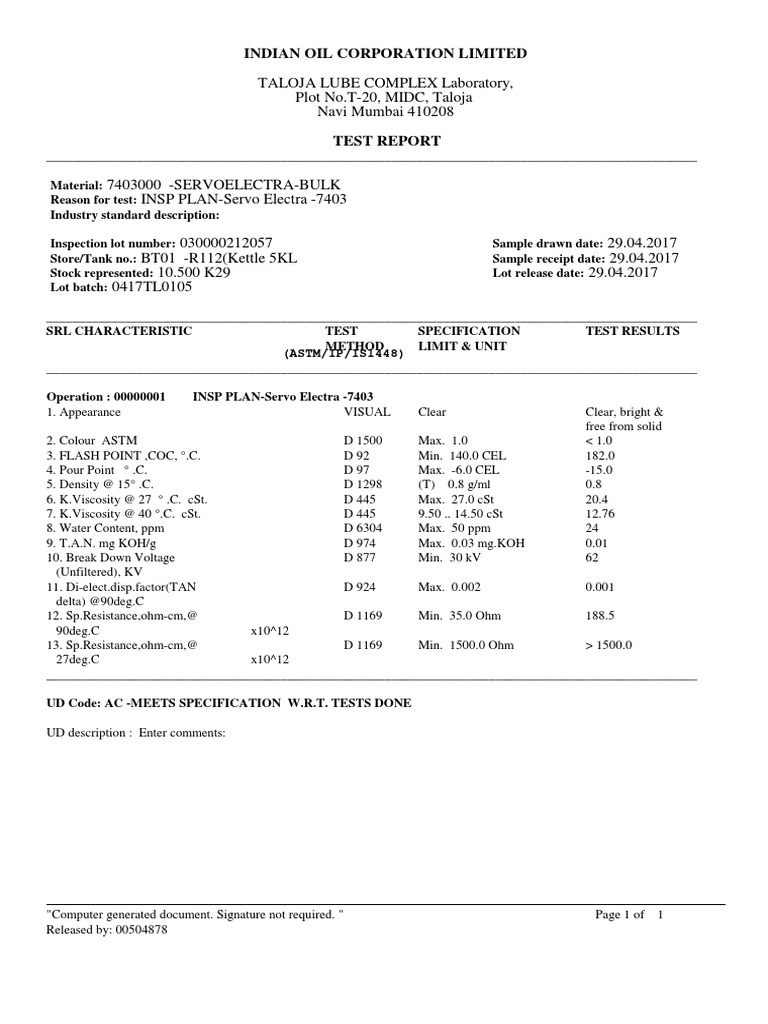 Batch Testing Report for Servo Electra | PDF | Metrology | Electrical ...