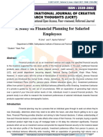 A Study On Financial Planning For Salaried Employees