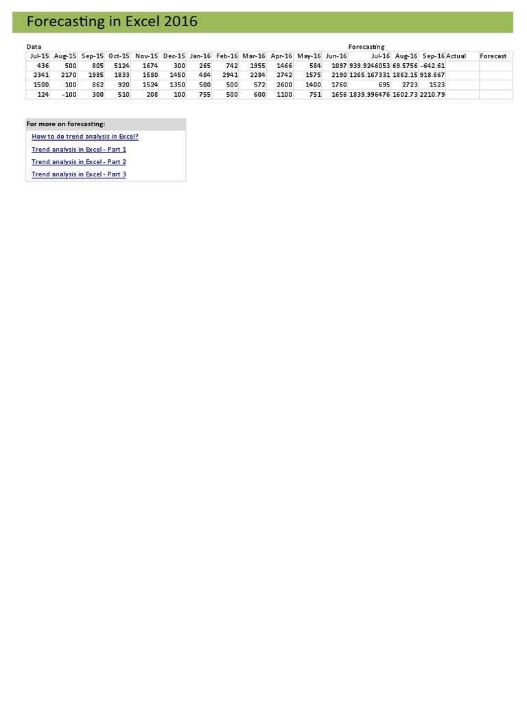 Excel Trend Analysis and Forecasting | PDF | Forecasting | Data Analysis