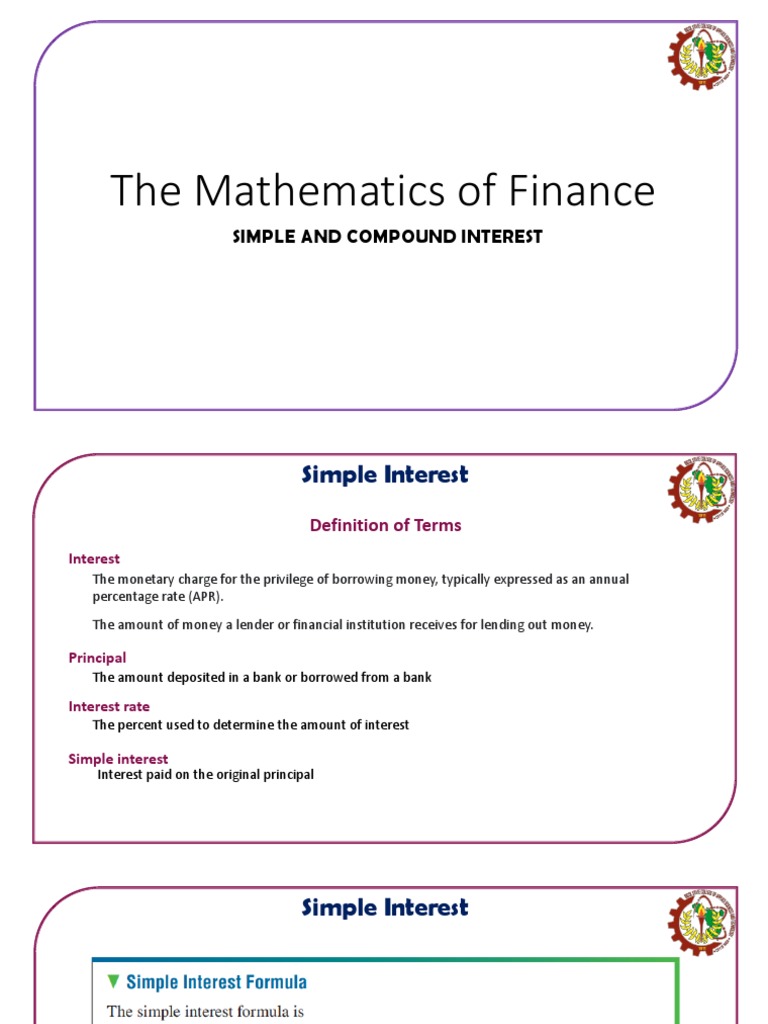 Lecture Notes - Simple and Compound Interest | PDF | Interest ...