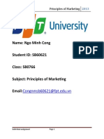 Name: Ngo Minh Cong Student ID: SB60621 Class: SB0766 Subject: Principles of Marketing Email