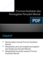 Promosi Kesihatan Mental - Pencegahan - Reheb Psi