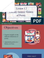 Lesson 1.2 Literary Genres: Genres of Poetry: Arellano University