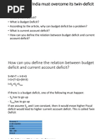 Case Study 3: India Must Overcome Its Twin-Deficit Problem