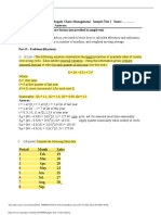 MGT 3332 Operations & Supply Chain Management Sample Test I Name Show All Work, Box Final Answers