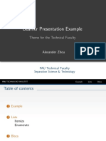 Beamer Presentation Example: Theme For The Technical Faculty