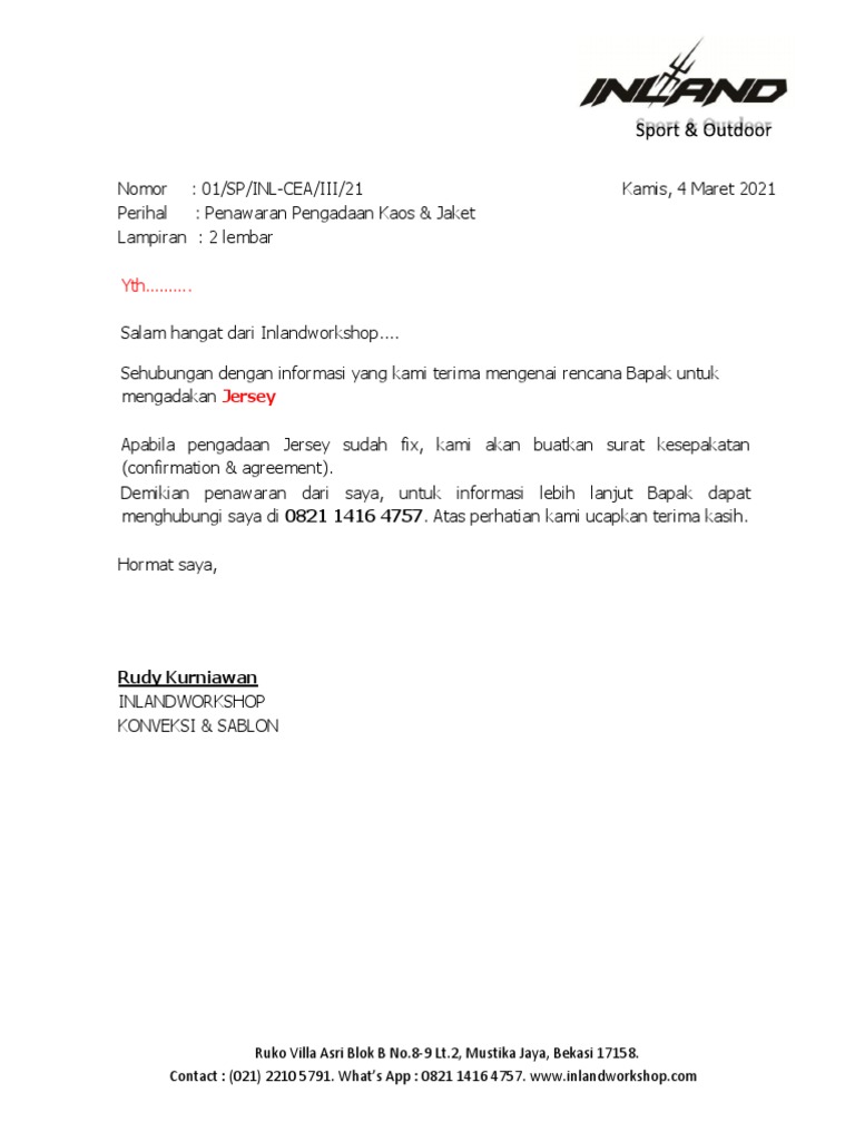 Surat Penawaran Pengadaan Jersey PDF