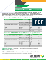 Product Data Sheet: USG Boral SHEETROCK® Standard Plasterboard