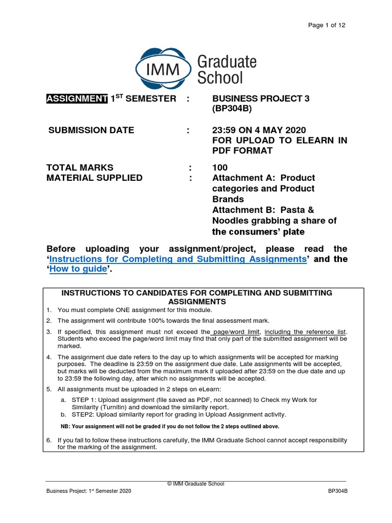 Assignment: Instructions For Completing and Submitting Assignments How ...