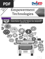 Empowerment Technologies: Information and Communications Technology Online Safety, Security, Ethics, and Etiquette