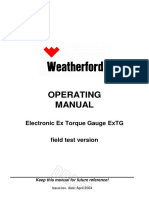 Operating Manual: Electronic Ex Torque Gauge Extg