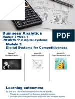 Business Analytics: Module 3 Week 7 INFOSYS 110 Digital Systems