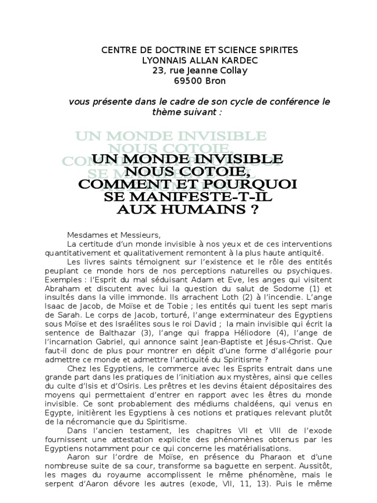 Monde Invisible et Spiritisme Antique | PDF | Spiritisme | Rébecca (Bible)