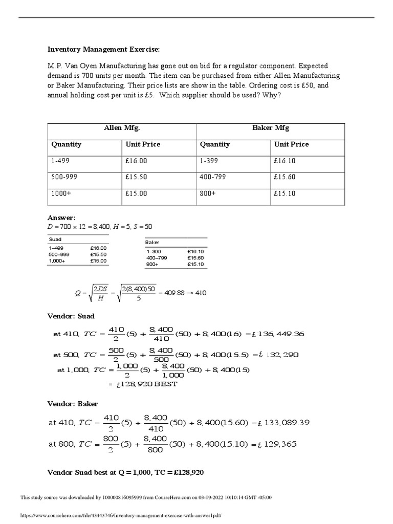 Supplier Comparison for Regulator Component | PDF | Supply Chain ...