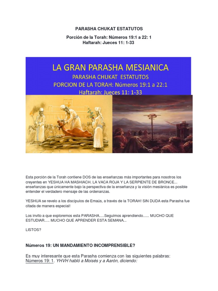 Parasha 39 Jukat Lh Pdf Moisés Sacerdote 