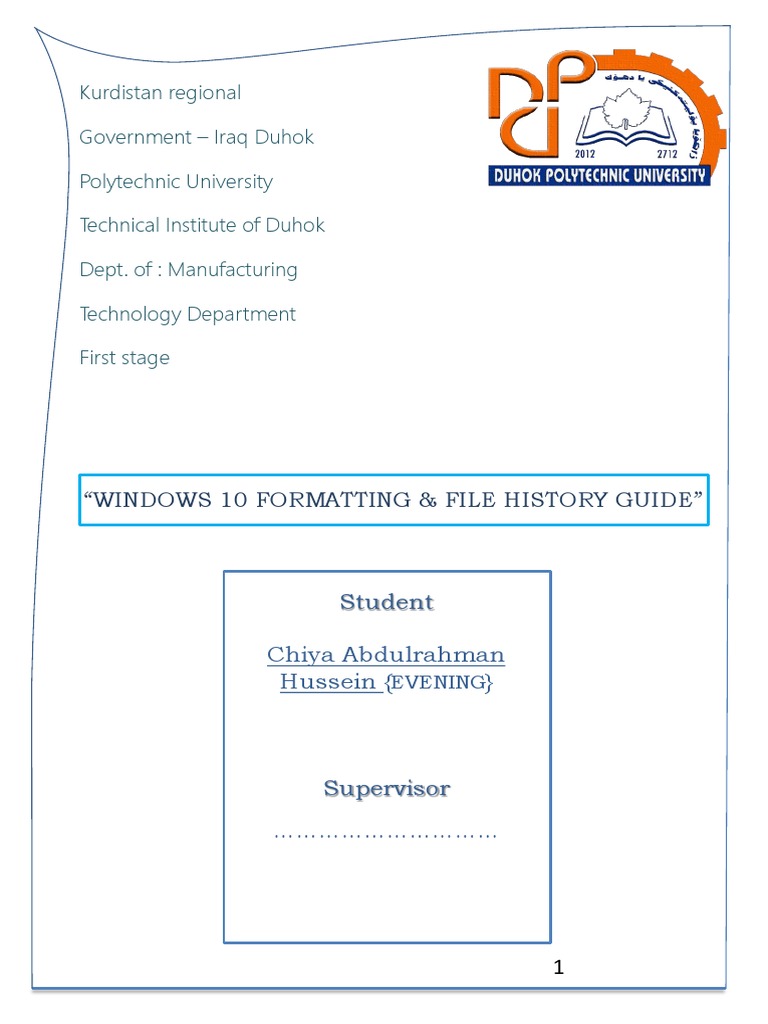 Windows 10 Formatting-Guide | PDF | Computer File | Backup