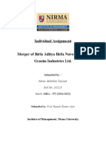 Individual Assignment Merger of Birla Aditya Birla Nuvo Ltd. and Grasim Industries LTD