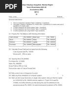 Kendriya Vidyalaya Sangathan, Mumbai Region Term-II Examination 2021-22 Accountancy (055) Set-Ii XI