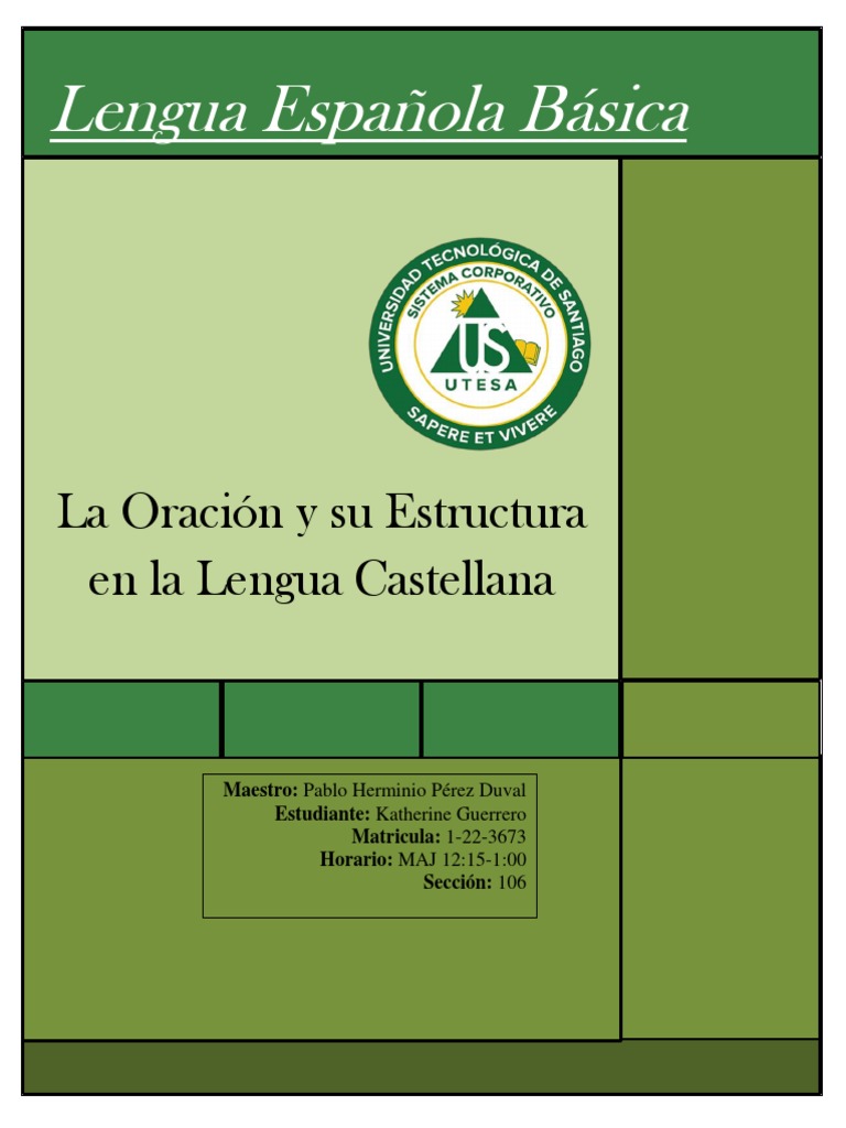 Estructura de Oraciones en Español | PDF | Artes del Lenguaje y ...