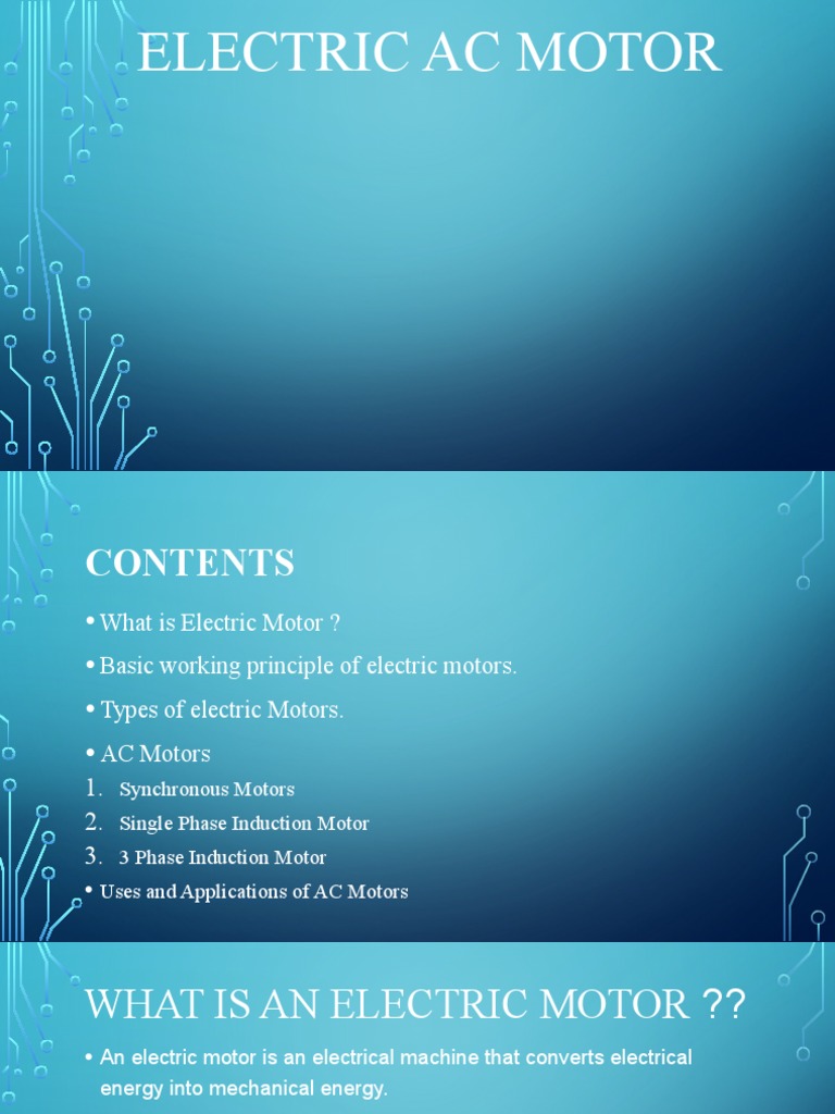 An InDepth Look at AC Motors Types, Components, Working Principles, and Applications PDF