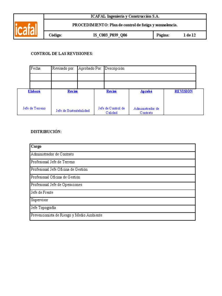 Plan de Fatiga y Somnolencia ALICIA | PDF | Dormir | Seguridad y salud ...
