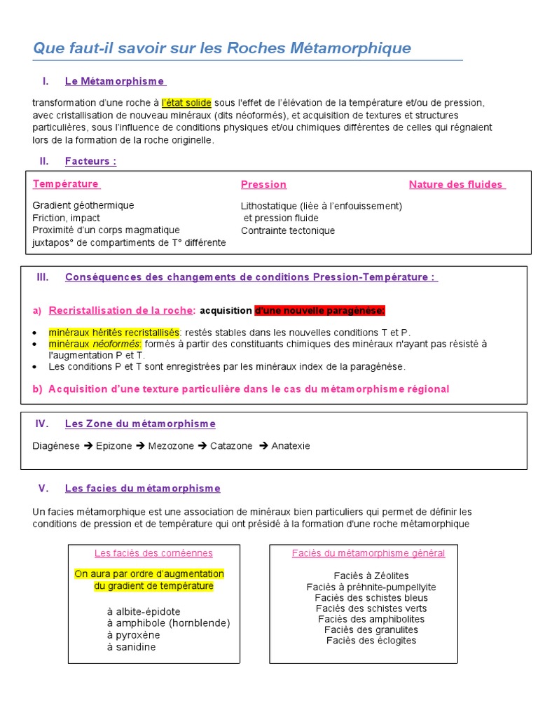 Roche Métamorphique | PDF | Processus géologique | Matériaux naturels
