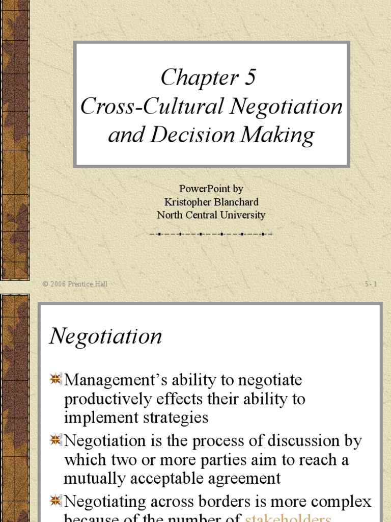 IHRM Cross Culture Nigociation | PDF | Negotiation | Decision Making