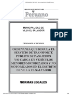 ORDENANZA Nº 387-MVES - Norma Legal Diario Oficial El Peruano