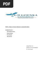 TOPIC-A Study On Consumer Behaviour in Automobile Industry: Submitted To - School of Management Dr. Neetu Ahmed