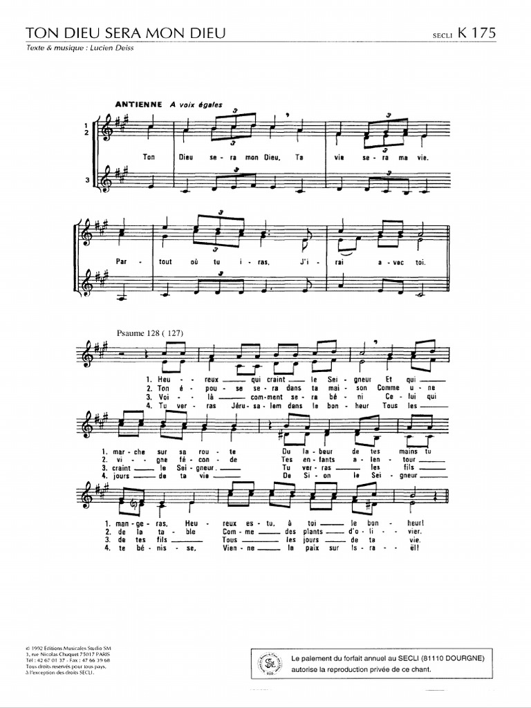 Ton Dieu Sera Mon Dieu Lucien Deïss PDF