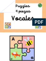 Entretenidos Puzzles 4 Piezas Sobre Vocales