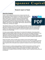 Research Report On Paytm: About The Company