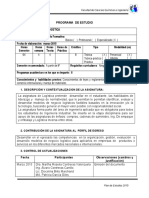 Descripción Y Contextualizacion de La Asignatura:: Facultad de Ciencias Químicas e Ingeniería