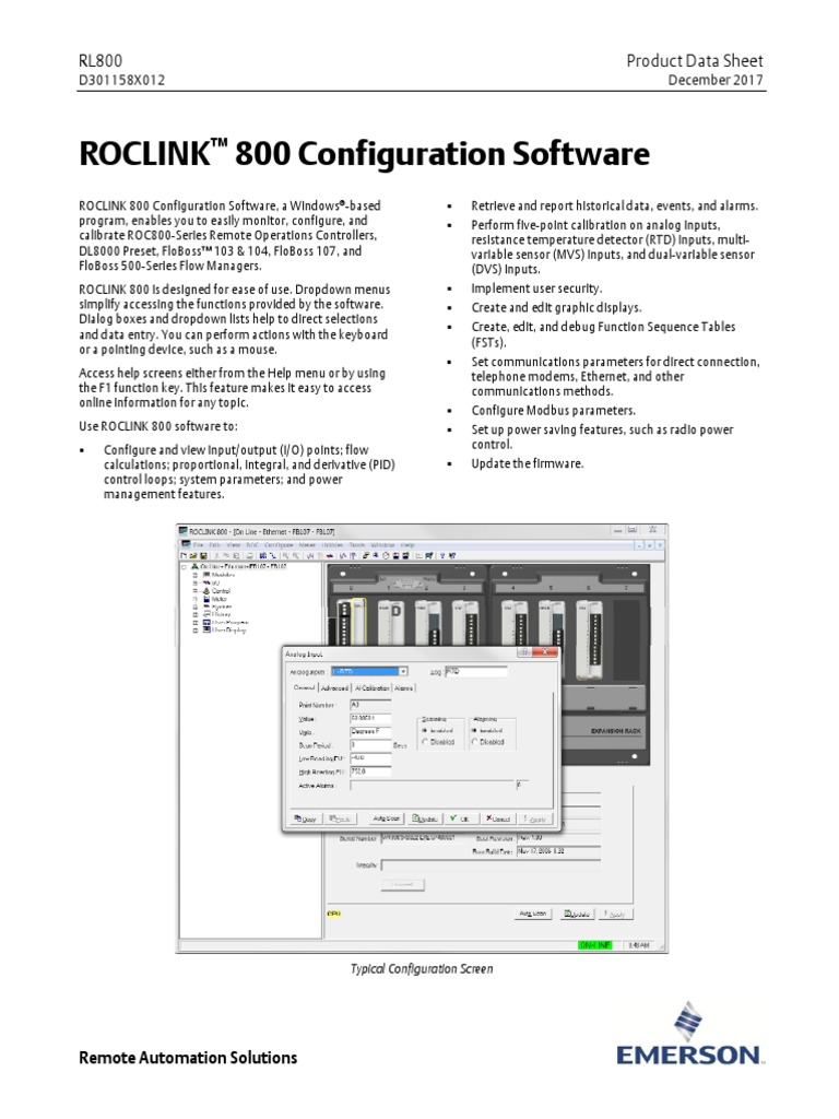Configuration Data Sheet Roclink 800 Configuration Software Rl800 en ...