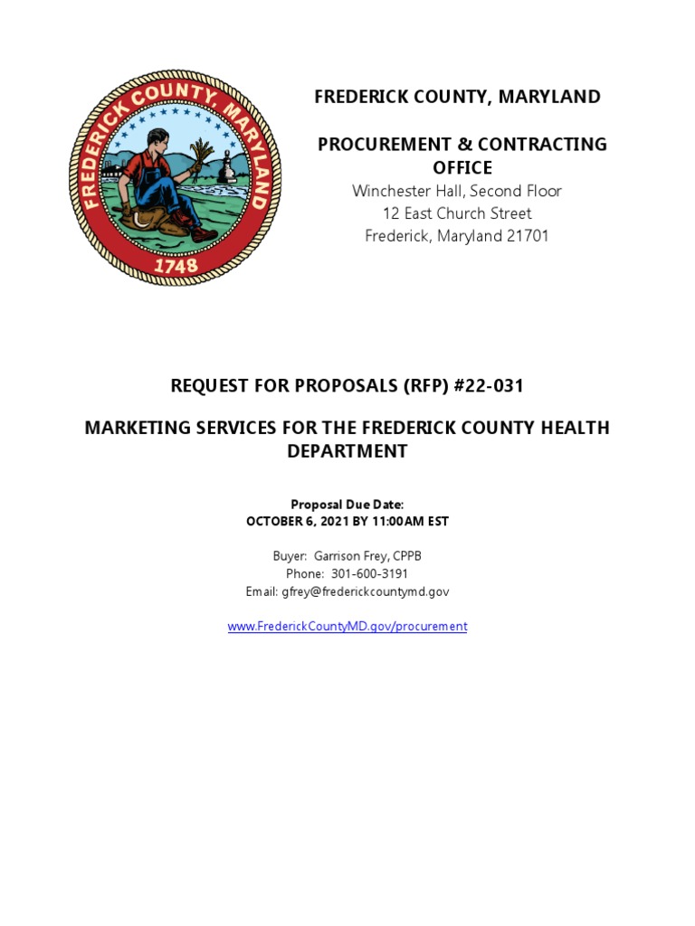 Frederick County, Maryland Procurement & Contracting Office PDF Indemnity Business